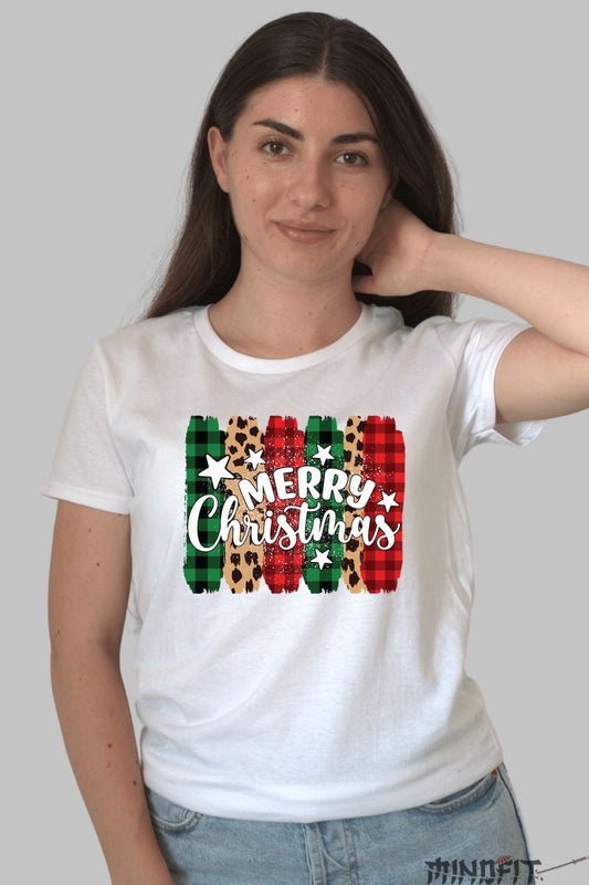 Tricou De Craciun - Merry Christmas Wild Style dama alb