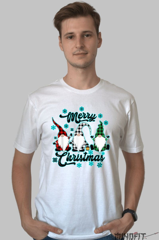 Tricou De Craciun - Spiridusi Veseli Cu Caciuli barbat alb