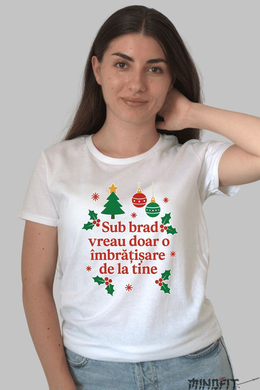 Tricou De Craciun - Sub Brad Vreau O Imbratisare barbat negru