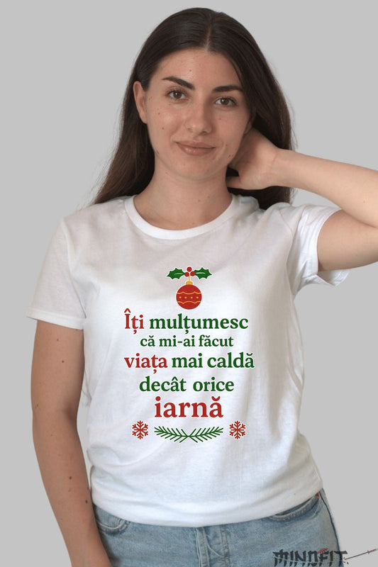 Tricou De Craciun - Viata Mai Calda Decat Iarna barbat negru
