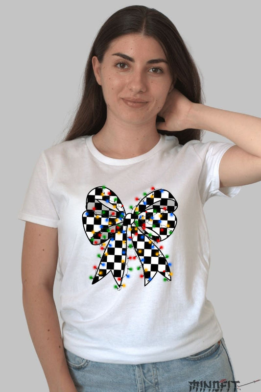 Tricou De Sarbatori - Fundita Cu Lumini Colorate dama alb