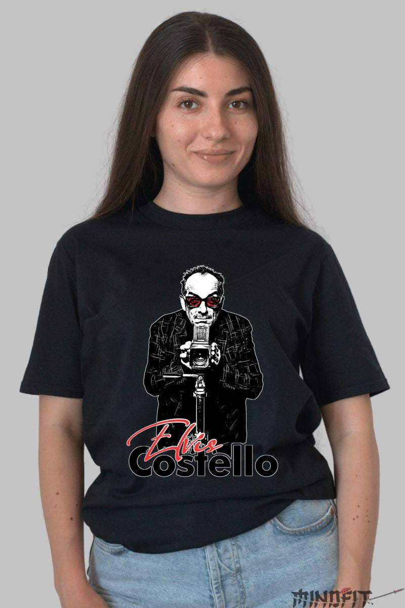 Tricou Elvis Costello - Art in Focus dama negru