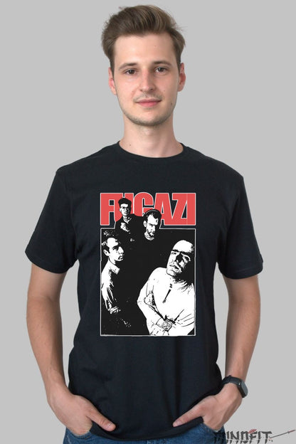 Tricou Fugazi - Atitudine Underground Alb-Negru barbat negru