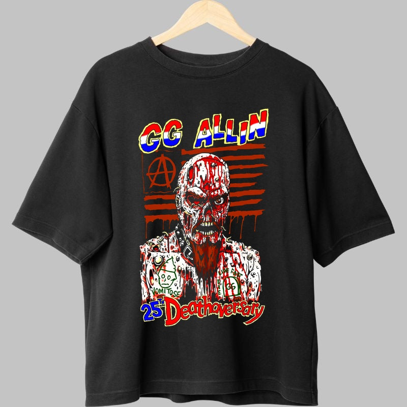 Tricou GG Allin - 25th Deathiversary fata