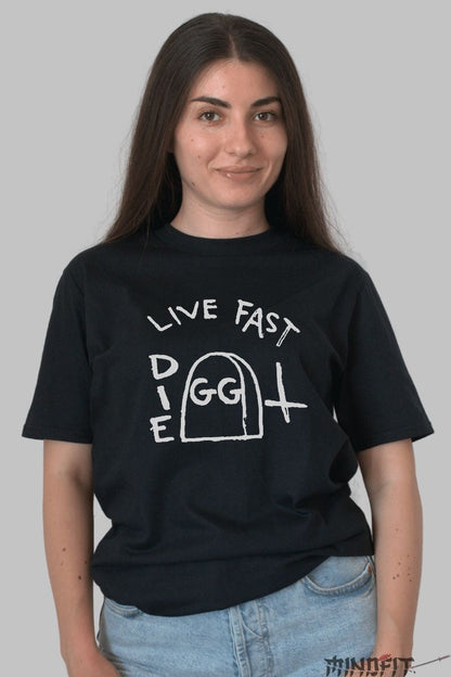 Tricou GG - Live Fast Die Underground dama negru