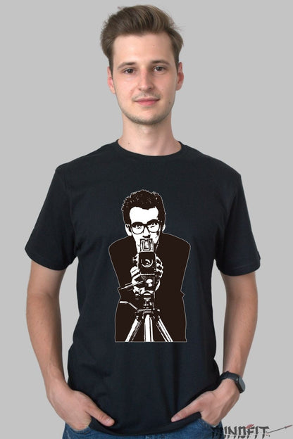 Tricou Iconic Camera - Stil si Atitudine Retro barbat negru