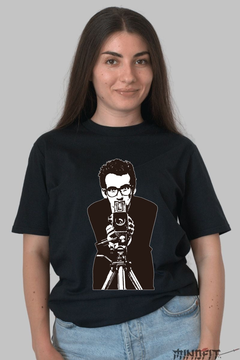Tricou Iconic Camera - Stil si Atitudine Retro dama negru