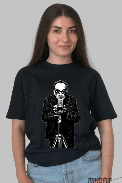 Tricou Iconic Photographer - Stil Urban Alb-Negru dama negru