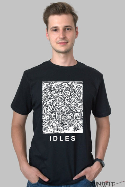 Tricou IDLES - Crowd Chaos Art barbat negru