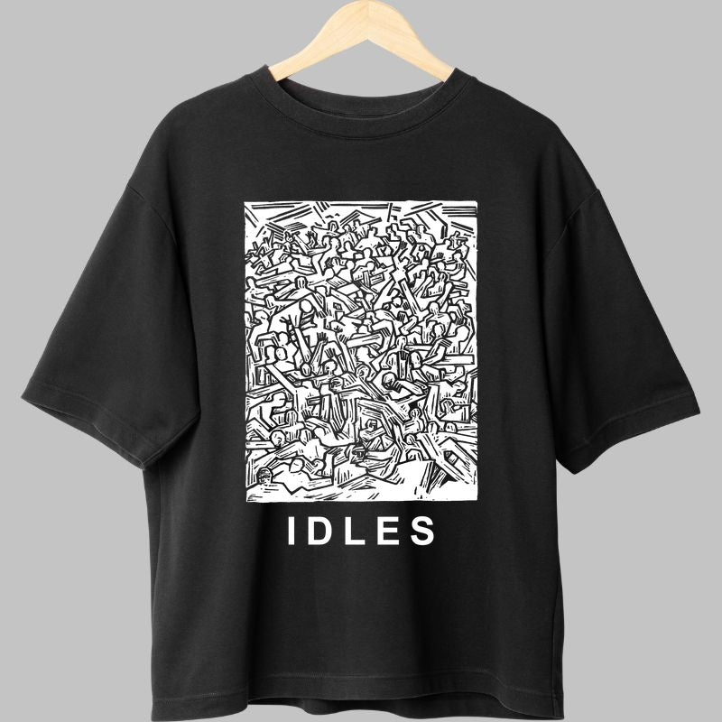 Tricou IDLES - Crowd Chaos Art fata