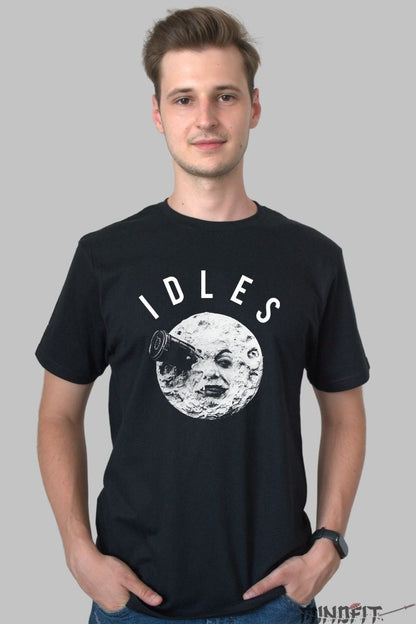 Tricou IDLES - Moon Art Visual barbat negru