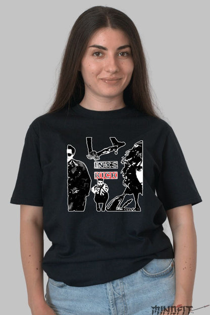 Tricou INXS Kick - Energie urbana si stil alternativ dama negru