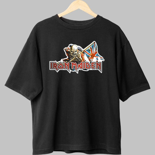 Tricou Iron Maiden - Eddie si Drapelul Britanic fata