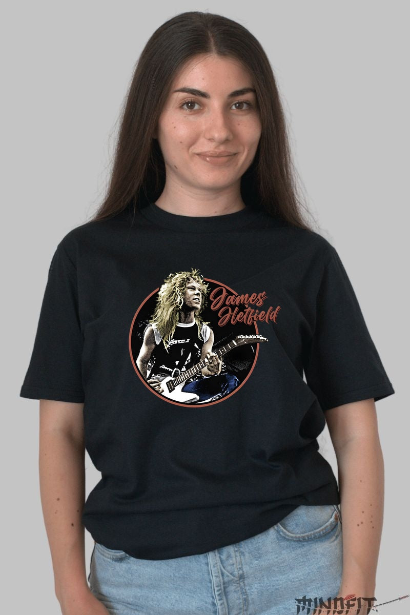 Tricou James Hetfield - Metal Power Iconic dama negru