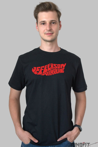 Tricou Jefferson Airplane - Logo Psychedelic 1969 barbat negru
