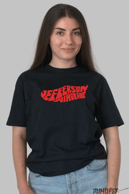 Tricou Jefferson Airplane - Logo Psychedelic 1969 dama negru
