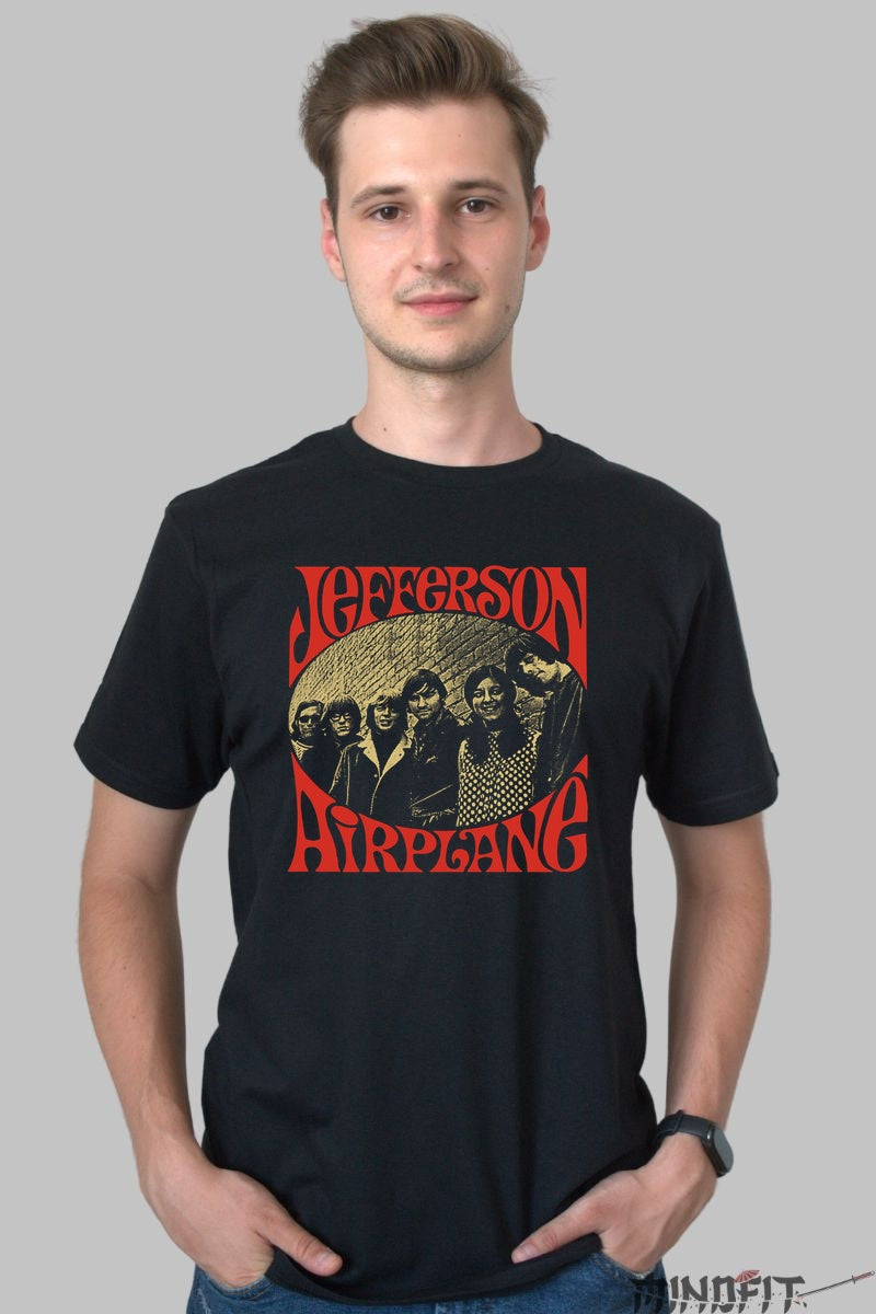 Tricou Jefferson Airplane - Psychedelic -60s Vibes barbat negru
