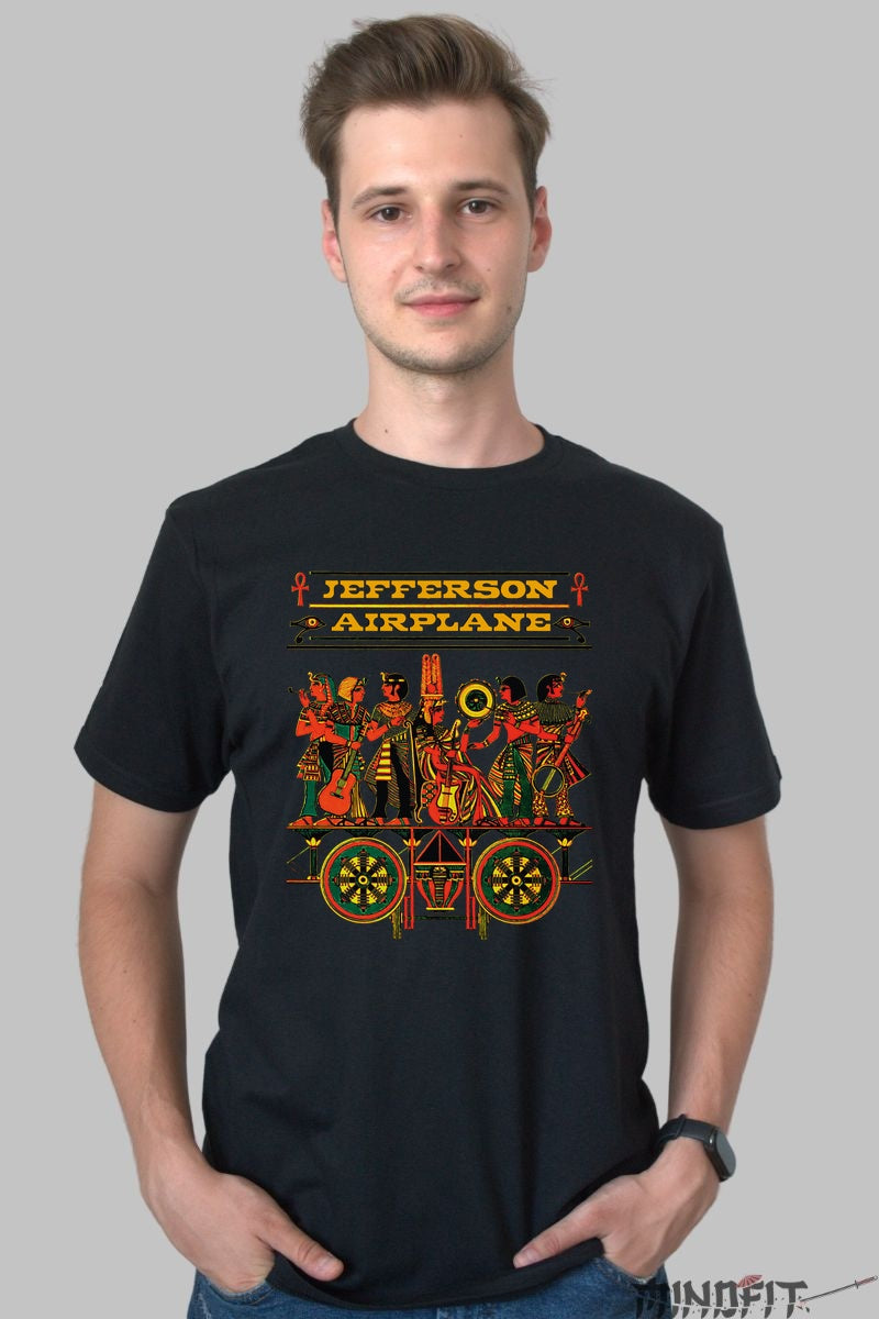 Tricou Jefferson Airplane - Psychedelic Egyptian Vibe barbat negru