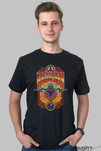 Tricou Jefferson Airplane - Psychedelic Tour Vibes barbat negru