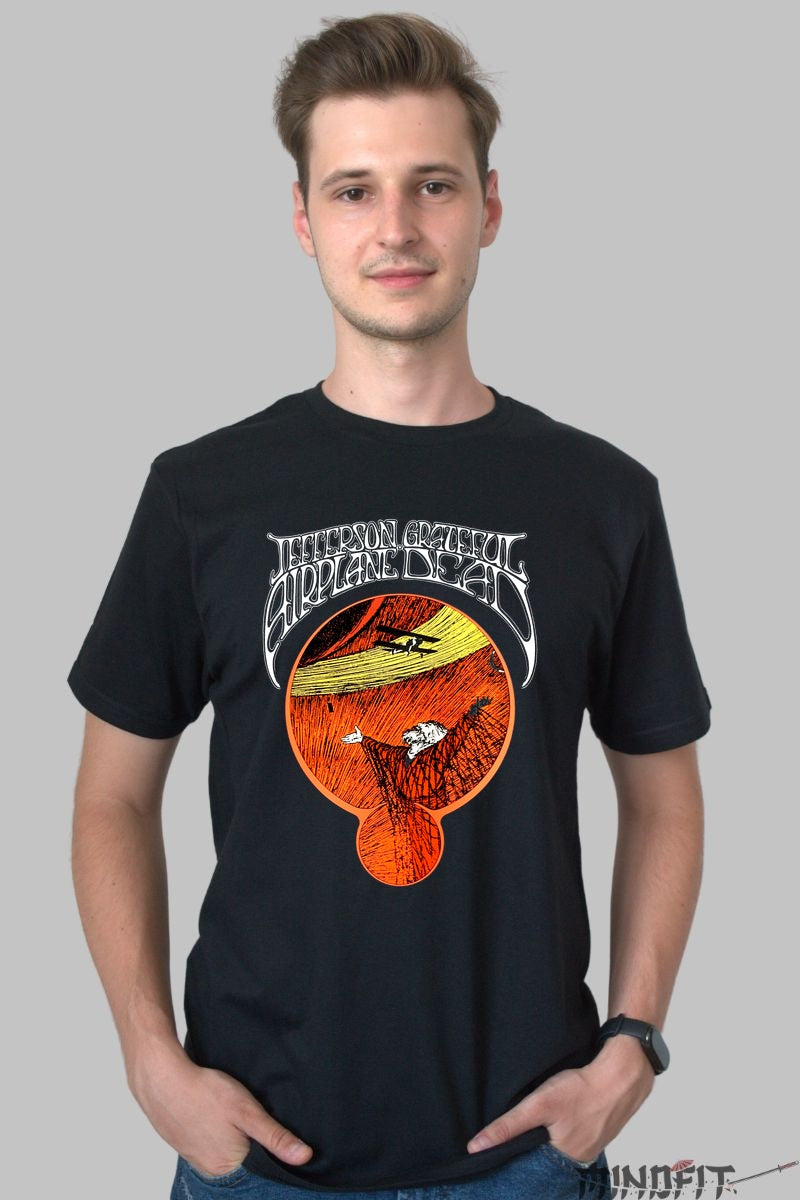 Tricou Jefferson Grateful Airplane - Psychedelic Fusion Art barbat negru