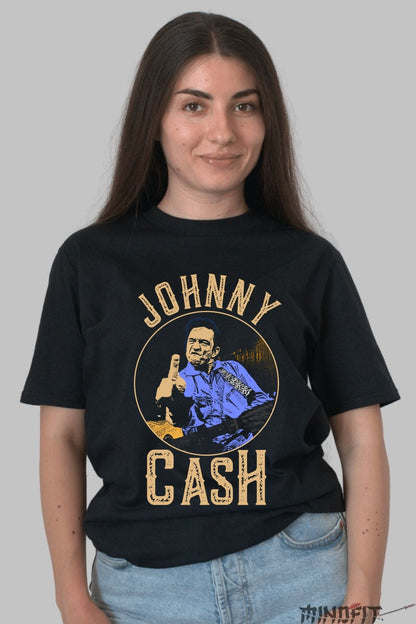 Tricou Johnny Cash - Rebelul Legendelor Country dama negru