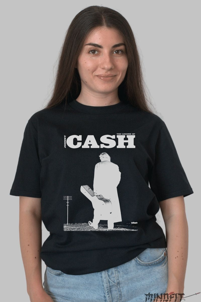 Tricou Johnny Cash - The Legend Returns dama negru
