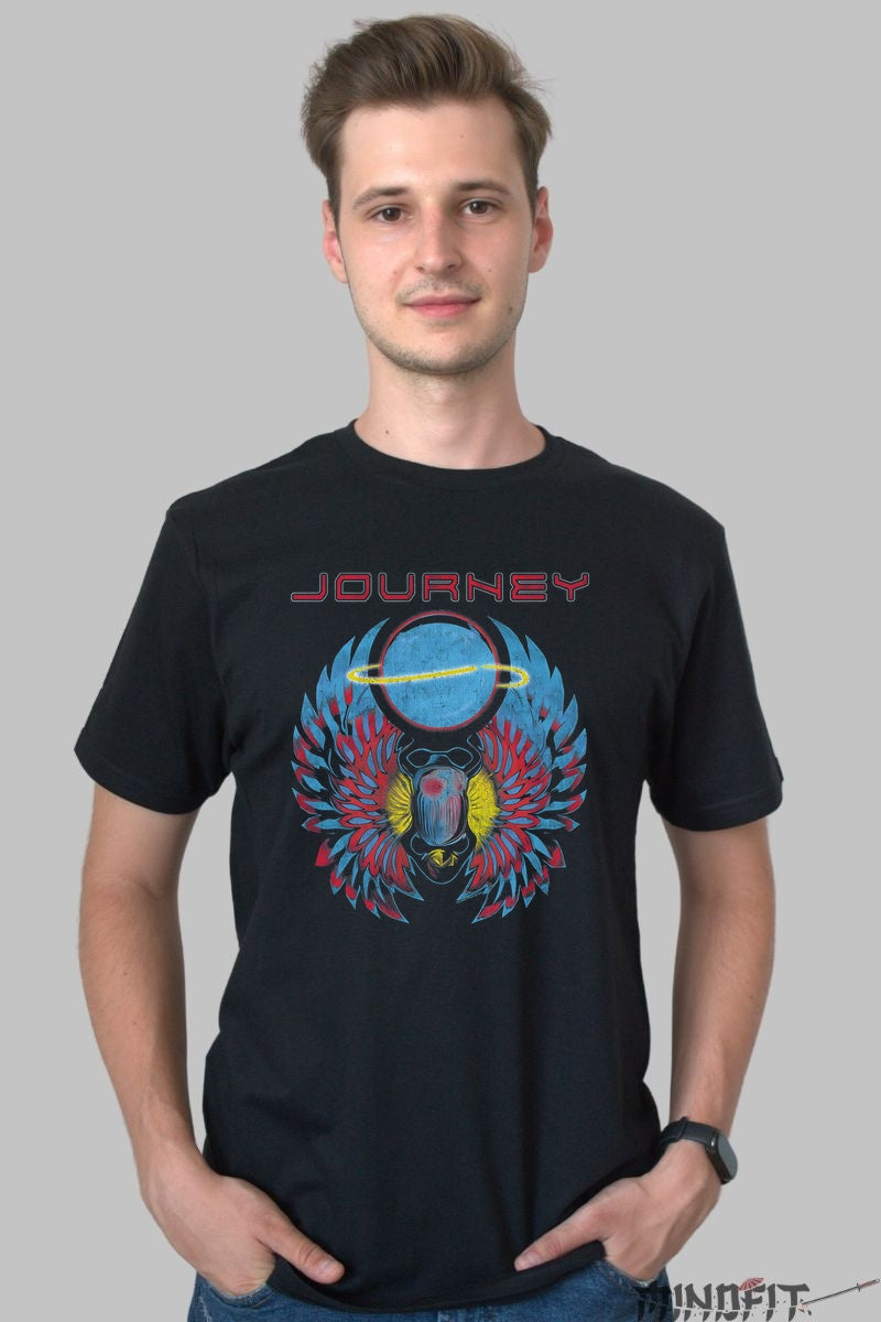 Tricou Journey - Scarabeul Cosmic Retro barbat negru