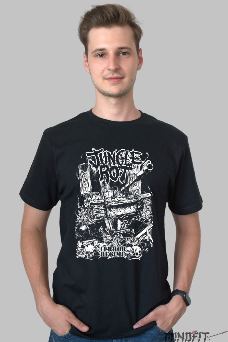 Tricou Jungle Rot - Terror Regime Artwork barbat negru
