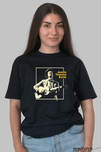 Tricou Justin Townes Earle - Folk Soul Revival dama negru