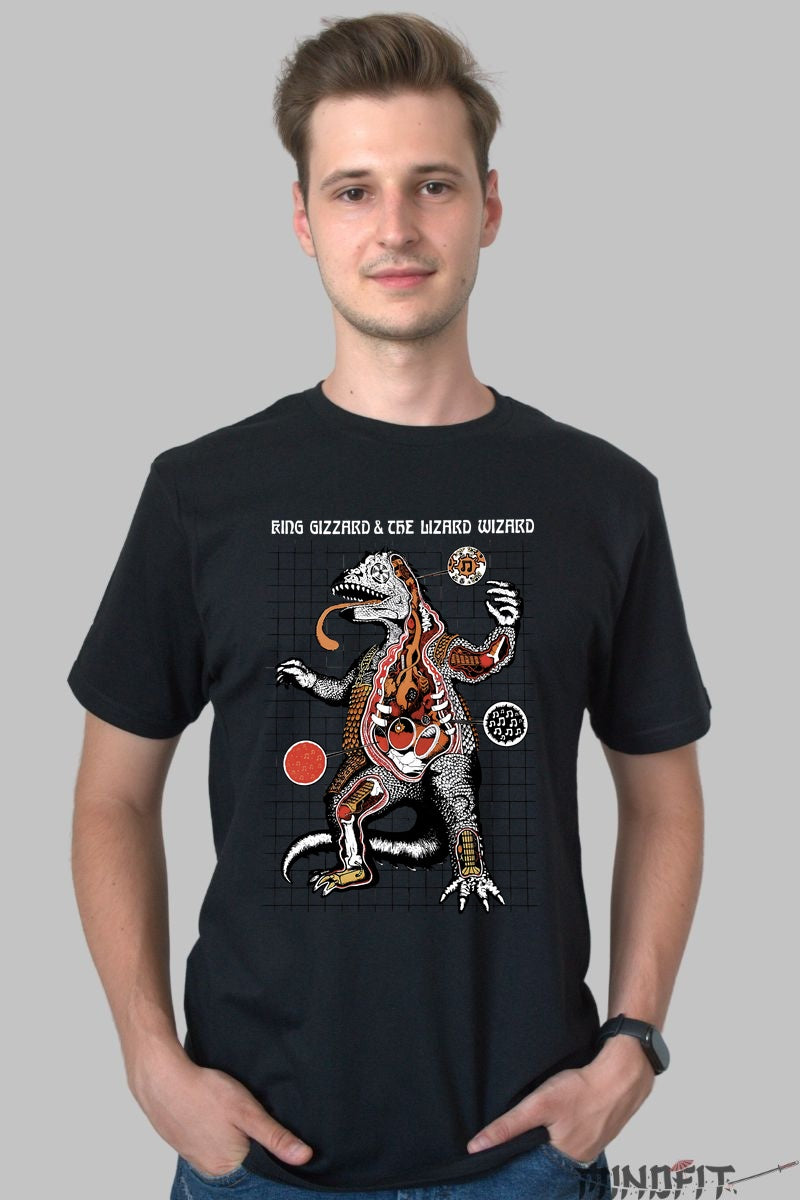Tricou King Gizzard - Lizard Wizard Anatomy barbat negru