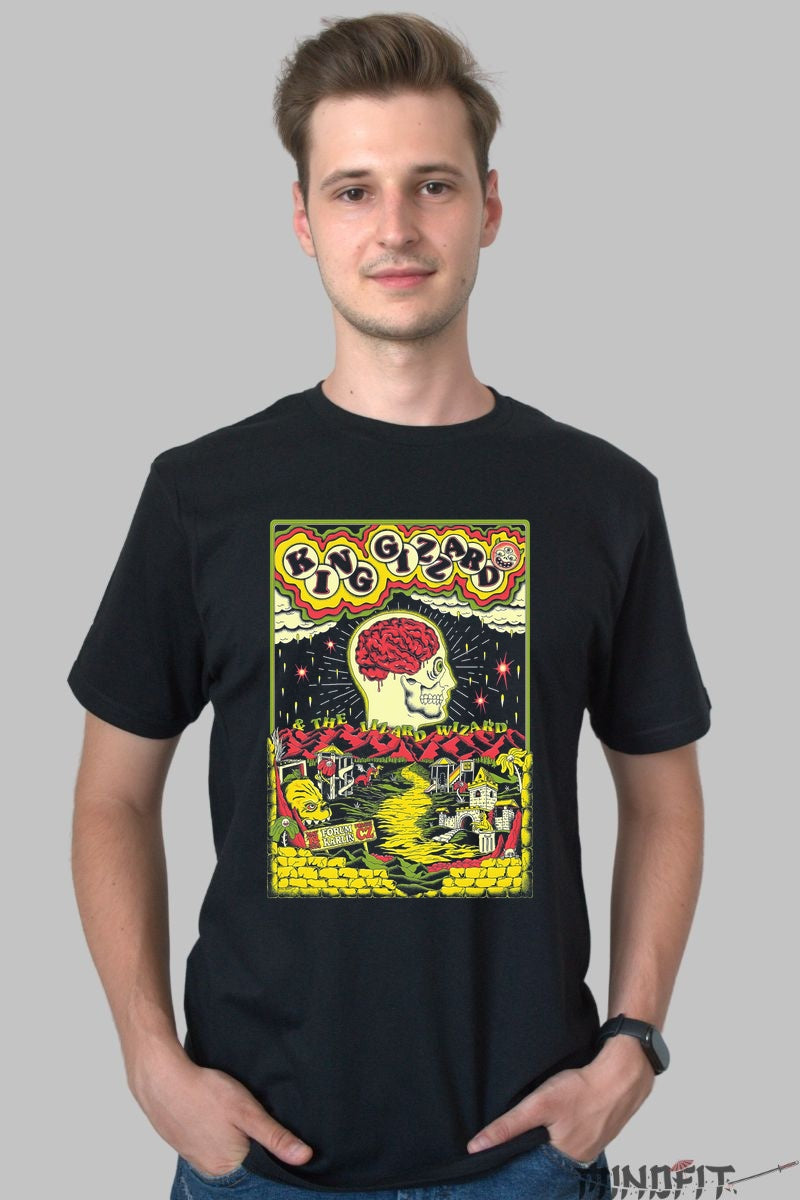 Tricou King Gizzard - Psychedelic Brainstorm barbat negru