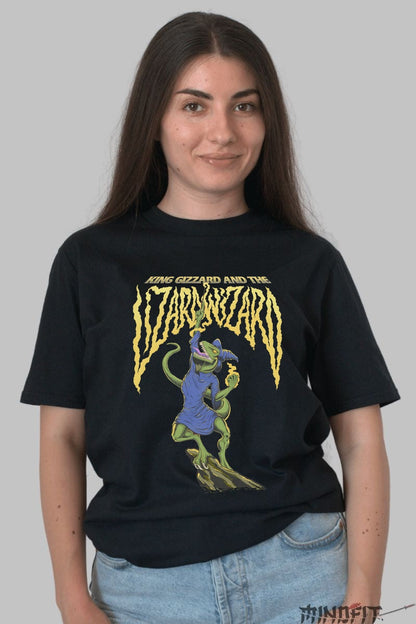 Tricou King Gizzard - Wizard Lizard in Actiune dama negru