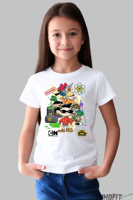 Tricou KND Codul Copiilor - Cartoon Network fata alb
