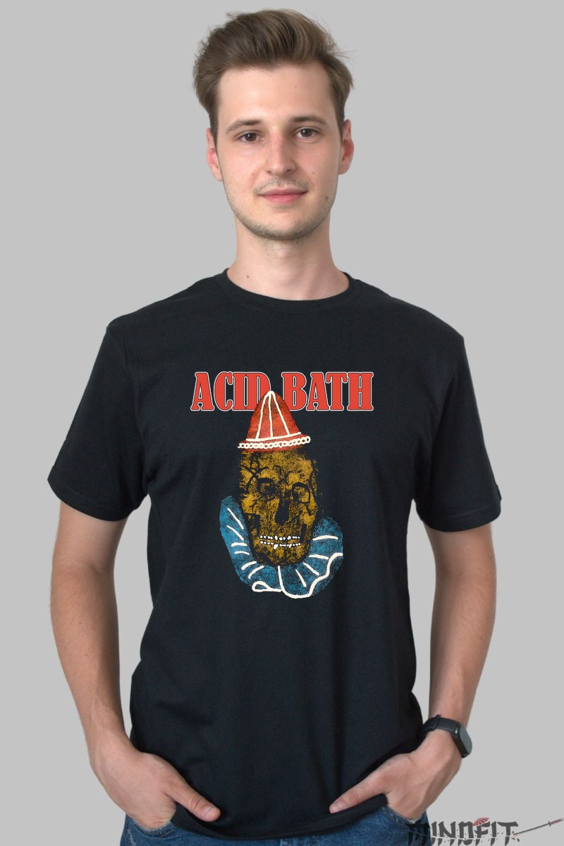 Tricou Metal Acid Bath - Clovnul din Abis barbat negru