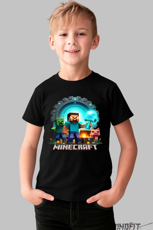Tricou Minecraft Kendama - Portal Energizant baiat negru