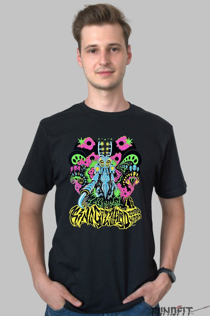 Tricou Psychedelic Invasion - Alien Cyber Trip barbat negru