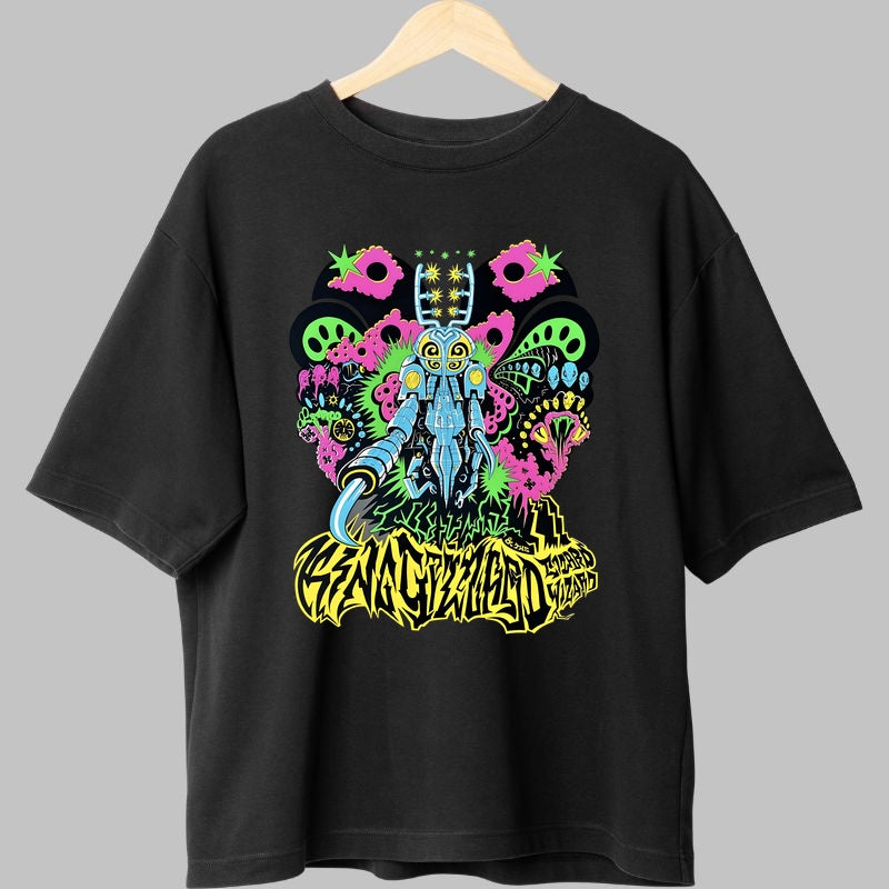 Tricou Psychedelic Invasion - Alien Cyber Trip fata