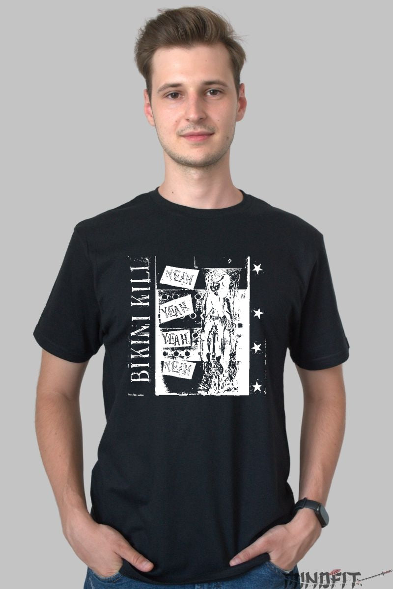 Tricou Punk Bikini Kill - Yeah Yeah Yeah barbat negru