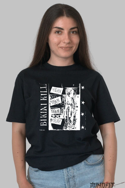 Tricou Punk Bikini Kill - Yeah Yeah Yeah fata negru