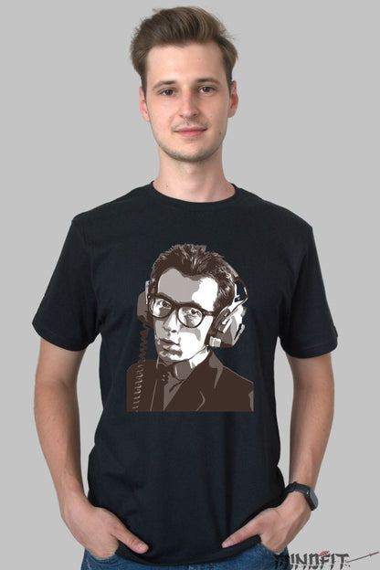 Tricou Retro Sound - Vibe Cyber-Auditiv Anii '80 barbat negru