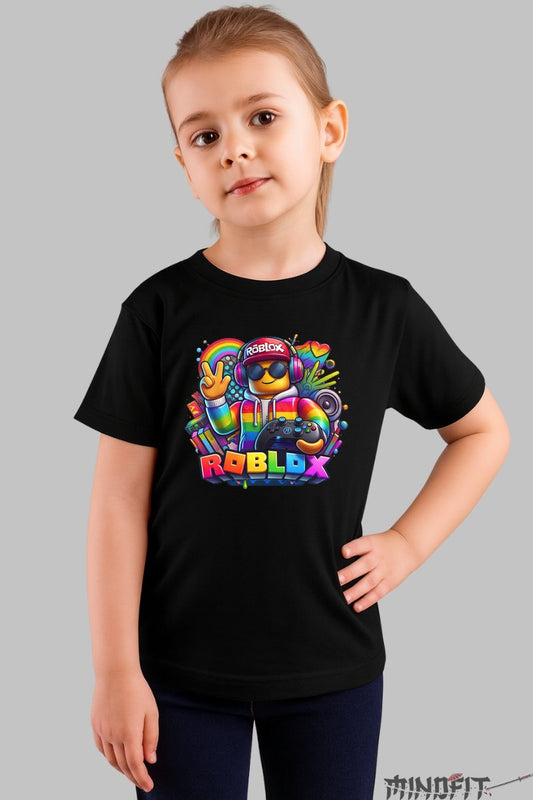 Tricou Roblox DJ Style - Vibratie Ultracool fata negru