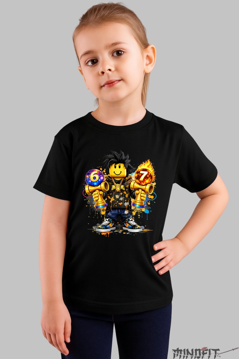 Tricou Roblox Kendama - Model Valuri Electrice fata negru
