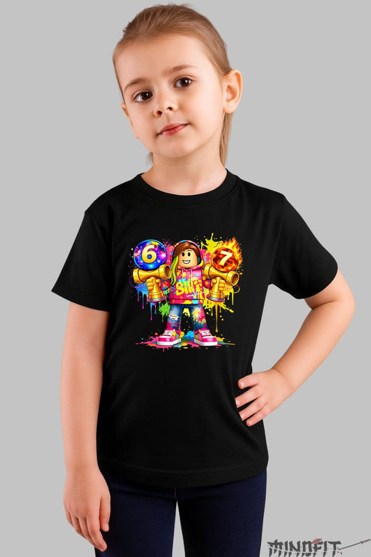 Tricou Roblox Kendama - Model Valuri Electrice fata negru