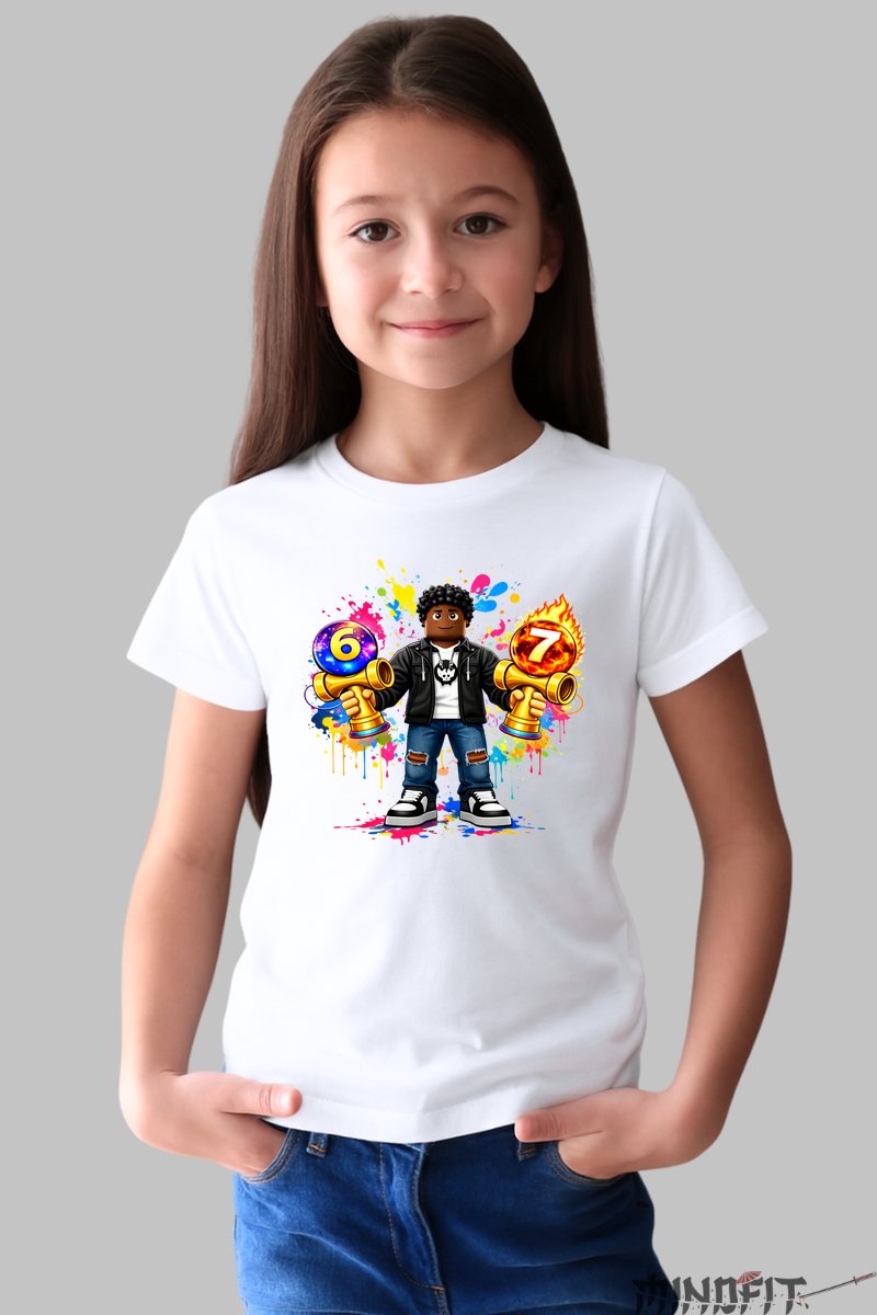 Tricou Roblox Kendama - Model Valuri Electrice fata alb