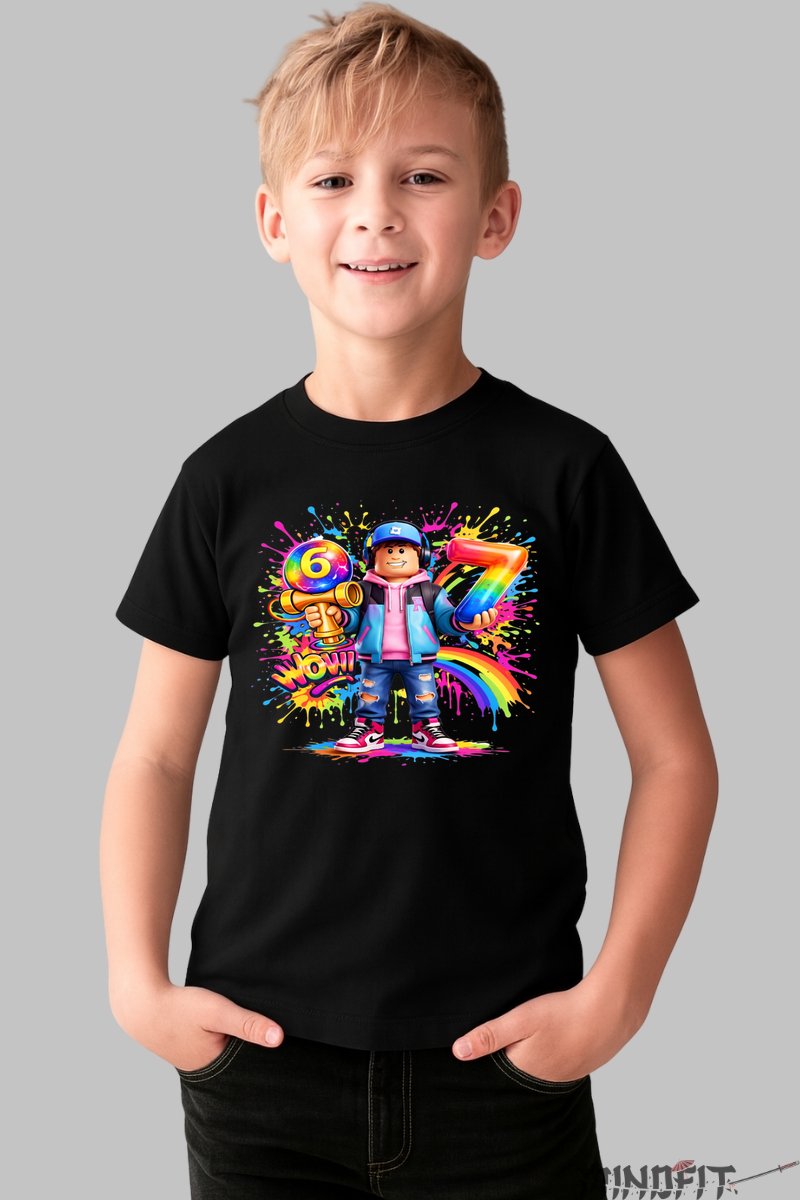 Tricou Roblox Kendama - Model Valuri Electrice baiat negru