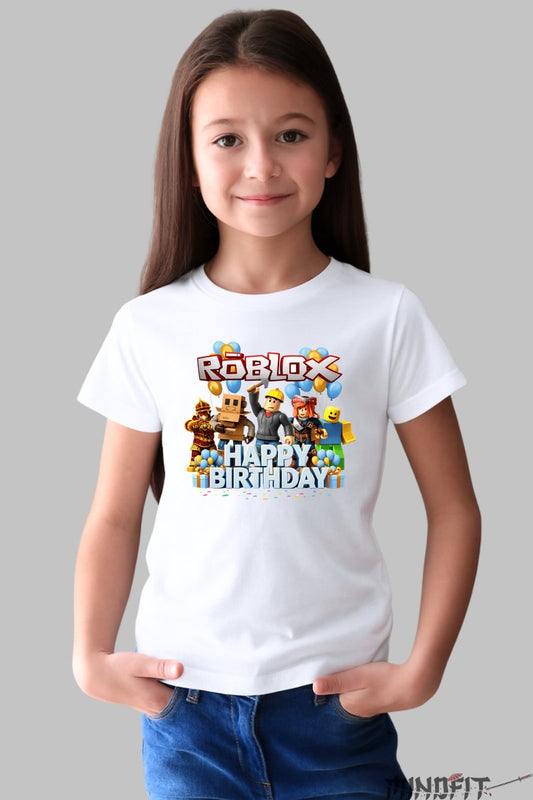 Tricou Roblox - Sarbatoare Epica fata alb