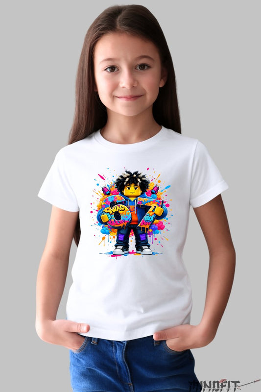 Tricou Roblox Six Seven - Grafica Exploziva fata alb