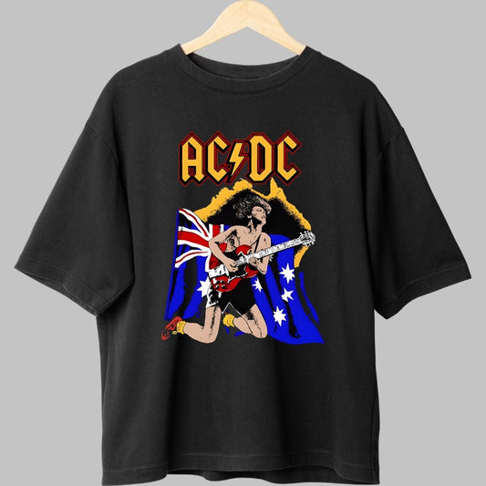 Tricou Rock AC/DC - Energia electrica a scenei fata negru
