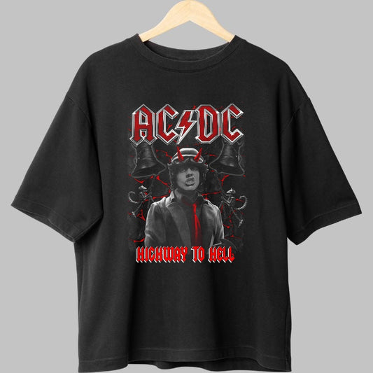 Tricou Rock AC/DC - Highway to Hell Dark fata negru