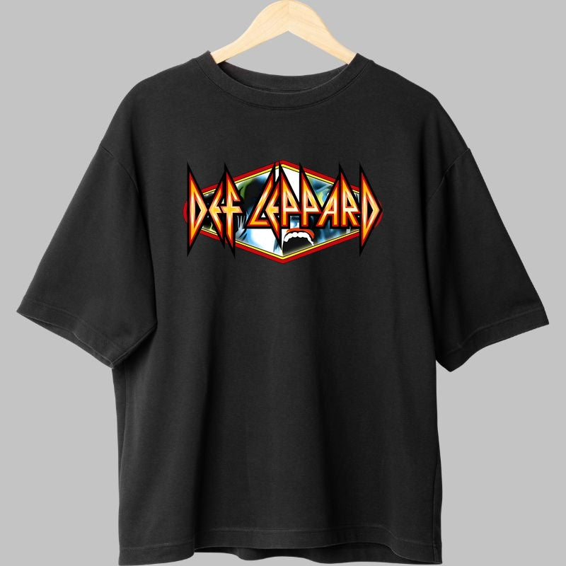 Tricou Rock Def Leppard - Logo Retro Exploziv fata
